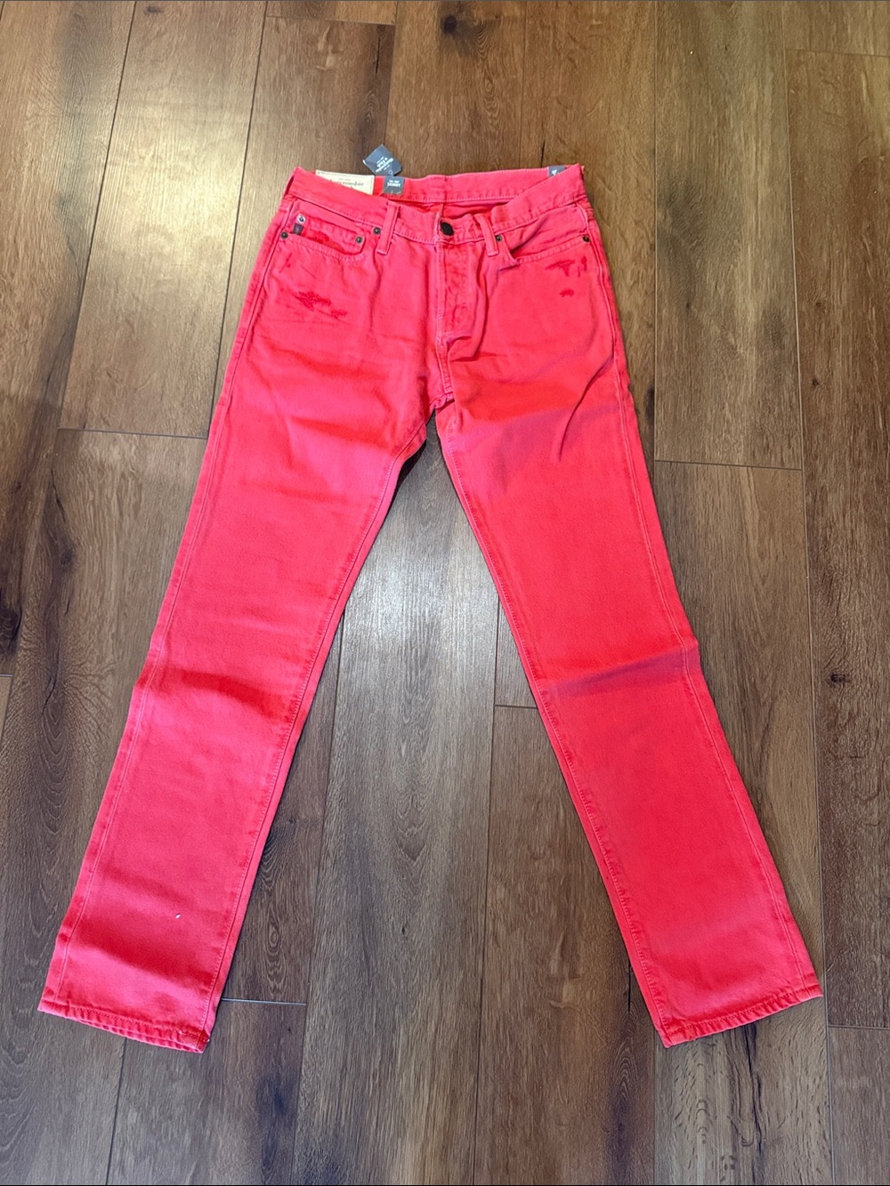 Abercrombie & Fitch Men's Red Skinny Jeans